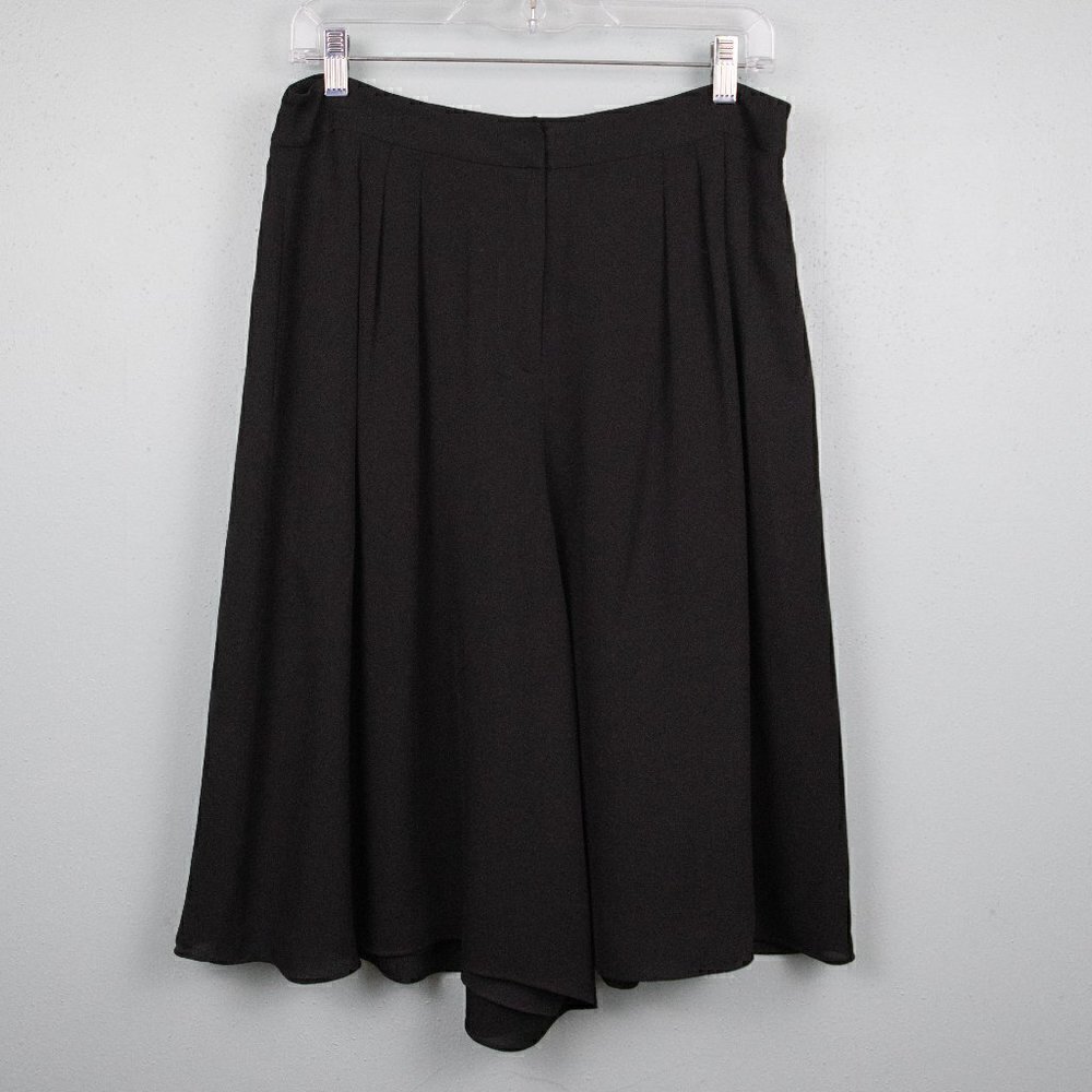 Kate Spade black 100% silk fluid culottes shorts-10